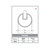 Round Railing Profile Pipe Single channel 50 - 2,0 mm