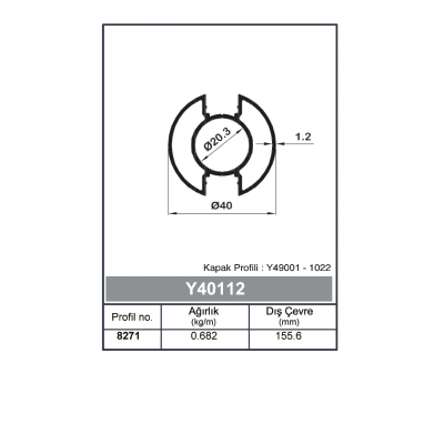 Профил За Кръгъл Парапет Ø40 1,2 mm