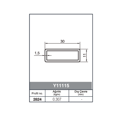 Round Railing Profile 11 x 30 - 1,5 mm