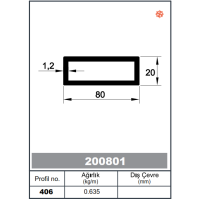 Профил За Квадратни Парапет 20 x 80  1,2 mm